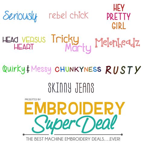 10 New Adorable Font Sets For Machine Embroidery All For Only 399