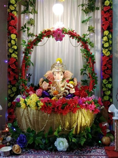 Ganpati Decoration Ideas For Home Without Thermocol