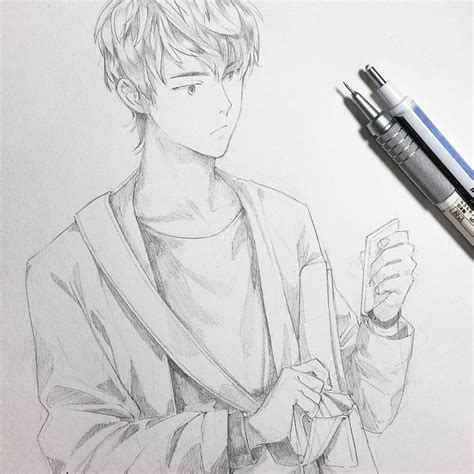 Guys, in order to draw this anime guy, first of all, we have to draw three intersecting lines. Instagram | Guy drawing, Anime sketch, Sketches