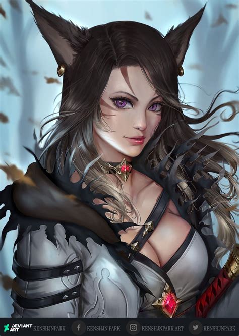 Ken Shjn Park Kai Fine Art Final Fantasy Xiv Cat Girl Digital