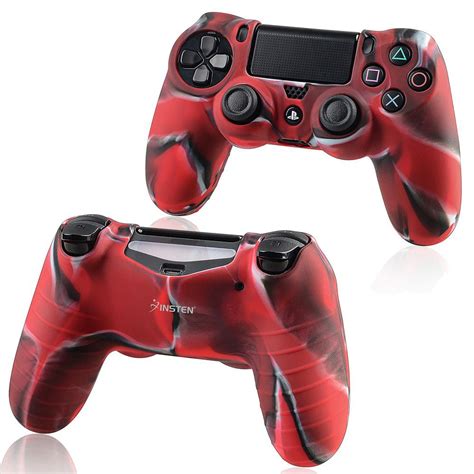 Ps4 Controller Skin By Insten Camouflage Camo Navy Red Silicone Skin
