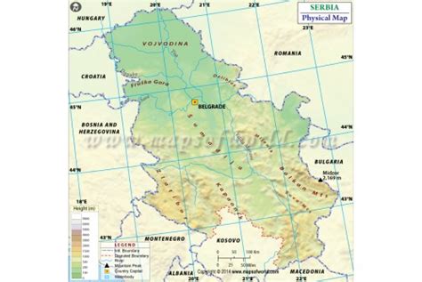 Physical Map Of Serbia Ezilon Maps Images