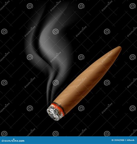Сигара с дымом иллюстрация вектора иллюстрации насчитывающей привычка 35942988