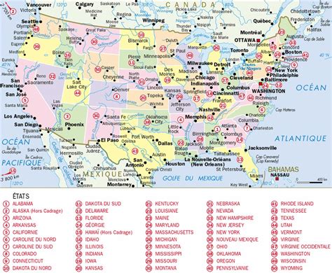 Carte Ouest Etats Unis Avec Villes