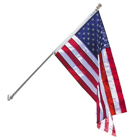 Annin Flagmakers American Flag And Flagpole Set 6 Ft 2 Piece White