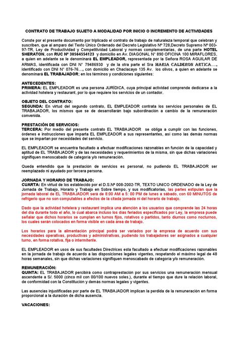 Modelo De Contrato Individual De Trabajo Costa Rica Financial Report