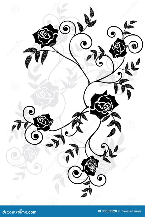 Roses Vignette Stock Vector Illustration Of Design Nouveau 33003528