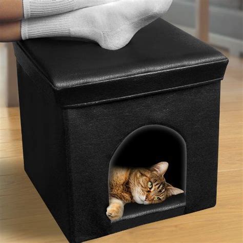 Pet Parade Cushioned Ottoman With Pet Hideaway Cat Condo Pets Cats