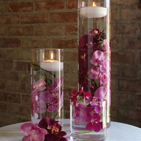 Pillar Glass Vases Vintage Silk