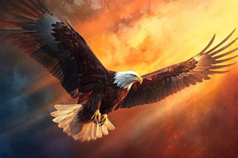 Premium AI Image Majestic Bald Eagle For American Independence Th Fourth July Usa