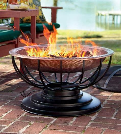 Solid Hammered Copper Fire Pit With Lid Converts To Table Gadgets Matrix