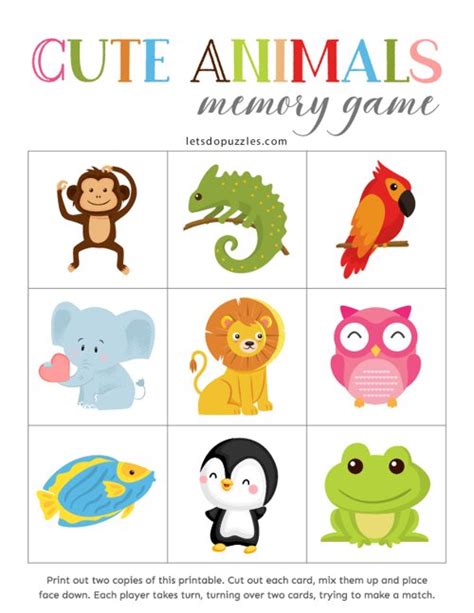 Match The Animals Memory Games For Kids