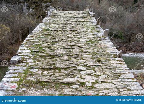 Greece Epirus Plakida Or Kalogeriko Ancient Stone Bridge Over River