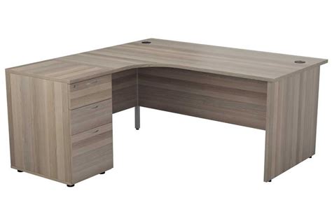 Features computer corner locks on all drawers nol, as defined below, warrants the new desk collection series by gosit on component parts. Grey Oak L-Shaped (Right) Corner Desk & 3 Drawer Pedestal ...