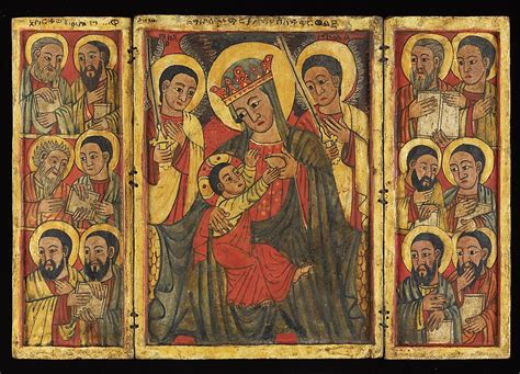15th Century Ethiopian Orthodox Icon Of The Mother Of God The Milk