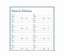 Editable Printable Address Book Template