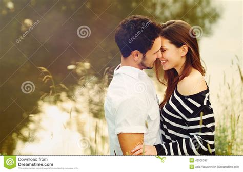 Happy Romantic Sensual Couple In Love Together On Summer