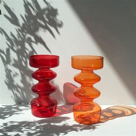 Colored Glass Pillar Candle Holders In 2020 Glass Pillar Candle Candle Holders Pillar Candles