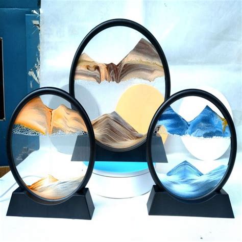 Moving Sand Art Picture Round Glass 3d Deep Sea Sandscape In Etsy Canada