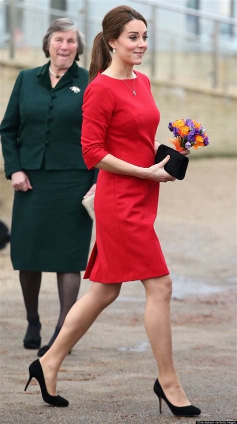 Kate Middleton Looks Stunning In Red Dress And Sleek Ponytail