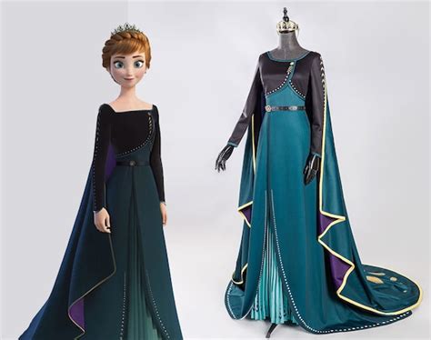 Frozen 2 Anna Queen Kleid Erwachsene Anna Kostüm Bedruckt Etsy
