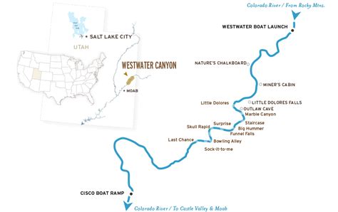 Westwater Canyon Rafting Map On The Colorado River