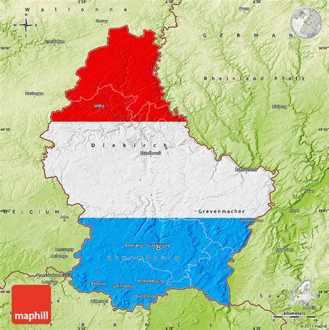 We have 469 maps (gps points) for this administrative division of luxembourg such as abweiler and aechelbour. Flag Map of Luxembourg, physical outside