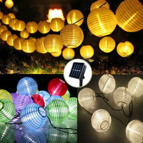 20 60 Led Solar Power Chinese Lantern Fairy String Lights Garden