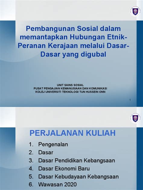 Unit 1 i hubungan etnik di malaysia unit 1 mpu 3113/03 hubungan etnik hubungan etnik di malaysia ii wawasan open university mpu 3113/03 hubungan etnik panel kursus ketua penyelaras kursus: Pembangunan Sosial Dalam Konteks Hubungan Etnik