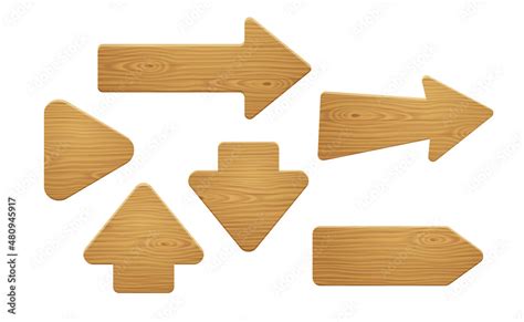 Wooden Arrow Signs Wood Boards For Direction Guide Vector Realistic