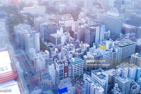 Bokeh Aerial View Of Tokyo Cityscape At Daytime Minato Ward Tokyo Japan