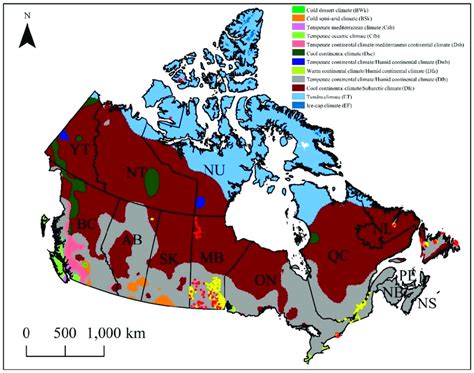 Map Of Canada Based On The Koppen Climate Classification 29 And The