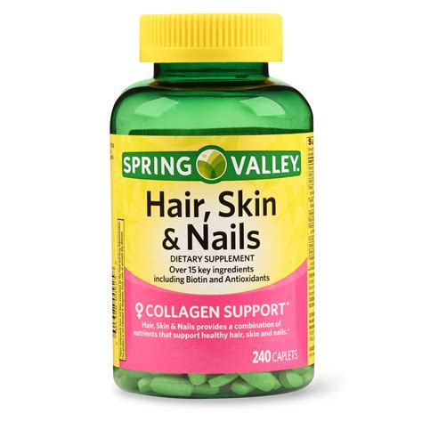 However, due to the proliferation of this type of pills and supplements we must warn you about the. Spring Valley Hair, Skin & Nails Caplets with Biotin ...
