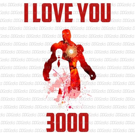I Love You 3000 Iron Man Tony Stark Digital Download Png Etsy