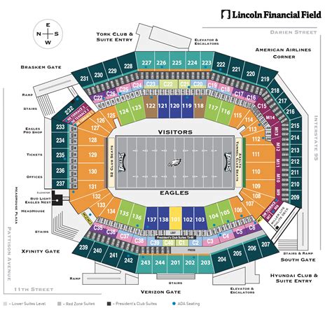 Seating Bowl Diagram Lincoln Financial Field