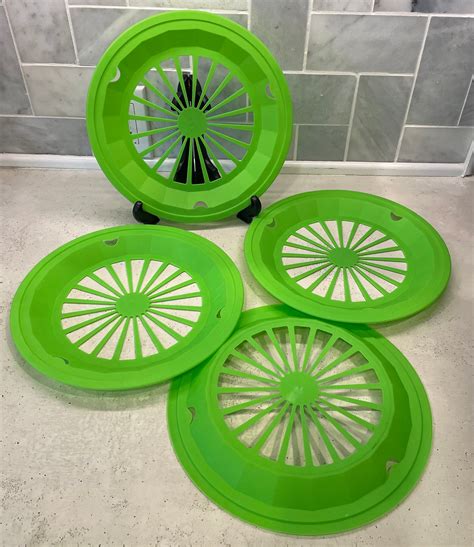 Set Of Green Plastic Paper Plate Holders 10 12 Inch Paper Etsy