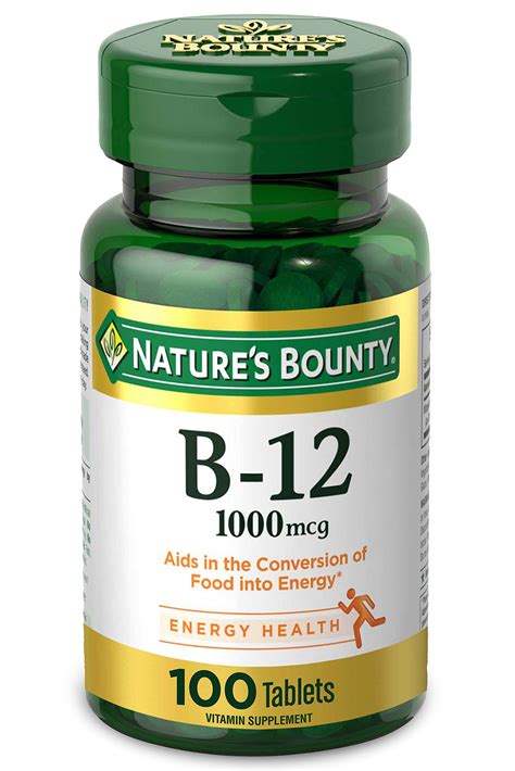 Vitamin B12 By Nature S Bounty Vitamin Supplement Supports Energy Metabolism And Nervous System