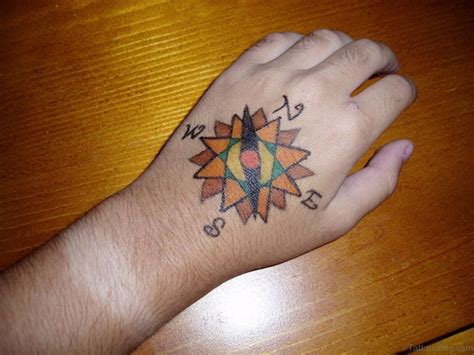 45 Great Compass Tattoos On Hand Tattoo Designs