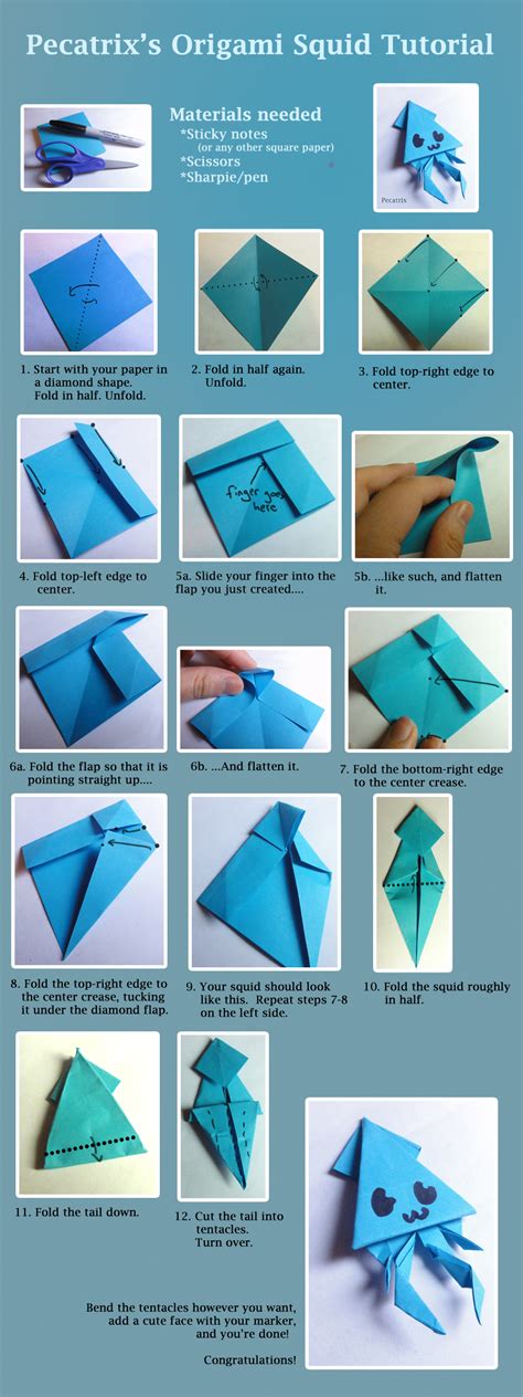 Origami Squid Tutorial By Pecatrix Diy Origami Origami Simple Origami