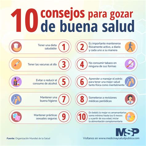 10 Consejos Para Gozar De Buena Salud Infografía