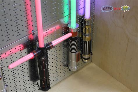 Geek Diy Bam Star Wars Lightsabers Part 1 Pegboard Display