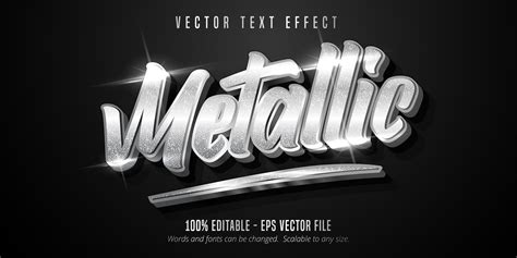 Metallic Text Shiny Silver Style Text Effect 1257026 Vector Art At