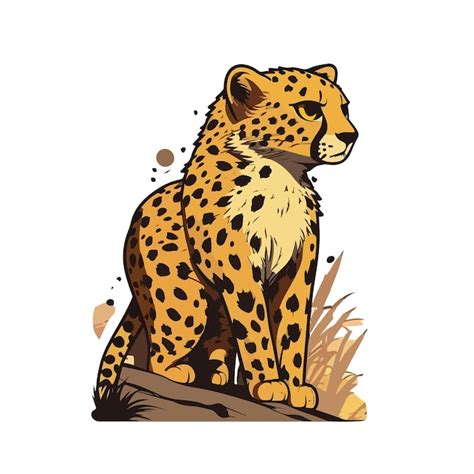 Premium Vector Cute Cheetah Cartoon Style