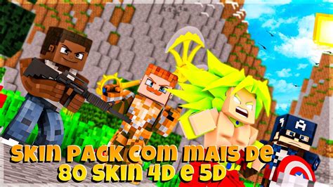 Saiu Skin Pack Com 80 Skins 4d E 5d Gratis No Minecraft