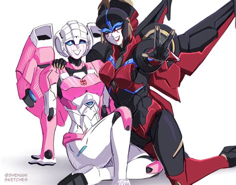 Flame Toys Arcee And Windblade Fanart By Me In 2022 Transformers