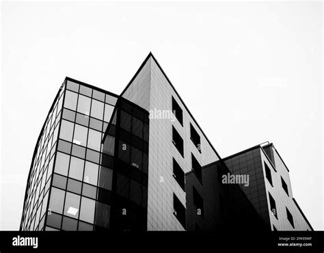 Architectural Details Of A Modern Office Building Black And White