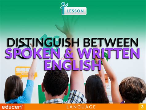 Spoken And Written English Lesson Plans