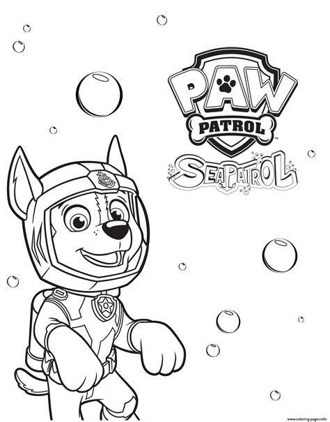 Chase Paw Patrol Coloring Page Paw Patrol Coloring