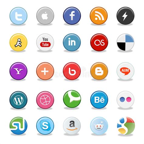 Social Media Buttons 1 Editorial Image Illustration Of Dribbble 21861995