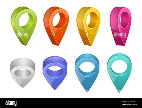 Colored Map Pointers Various Colors Of Gps Navigation Pointers Stock